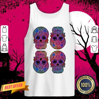 Sugar Skulls Color Dia De Los Muertos Day Of Dead Tank Top