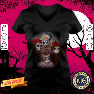Sugar Skulls Dia De Los Muertos Day Of The Dead V Neck