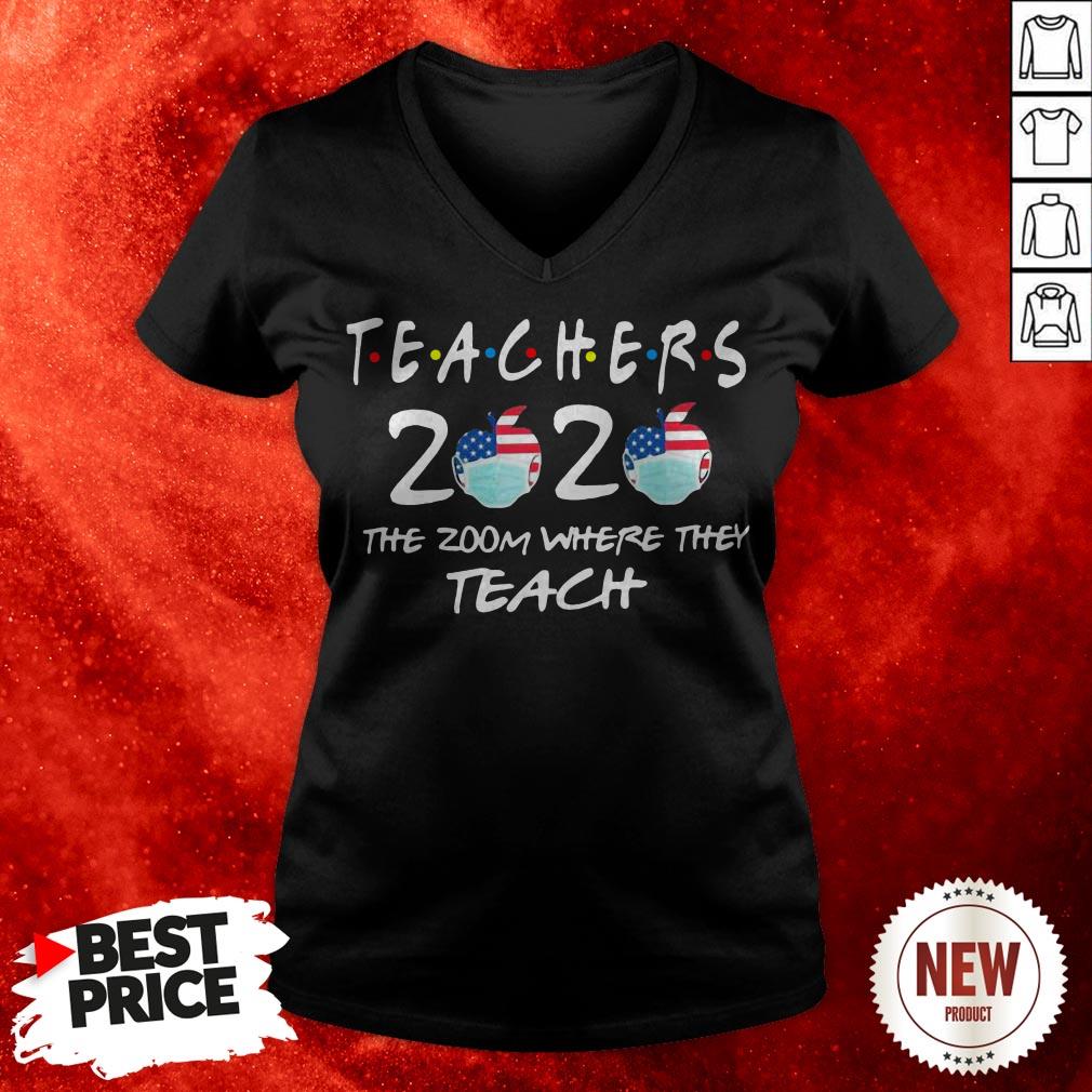Teachers 2020 The Zoom Where They Teach Apple Mask V-neck