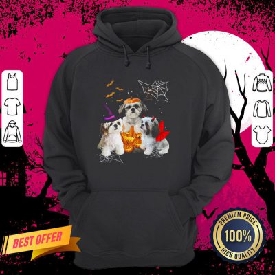 Three Shih Tzus Dogs Halloween Hoodie