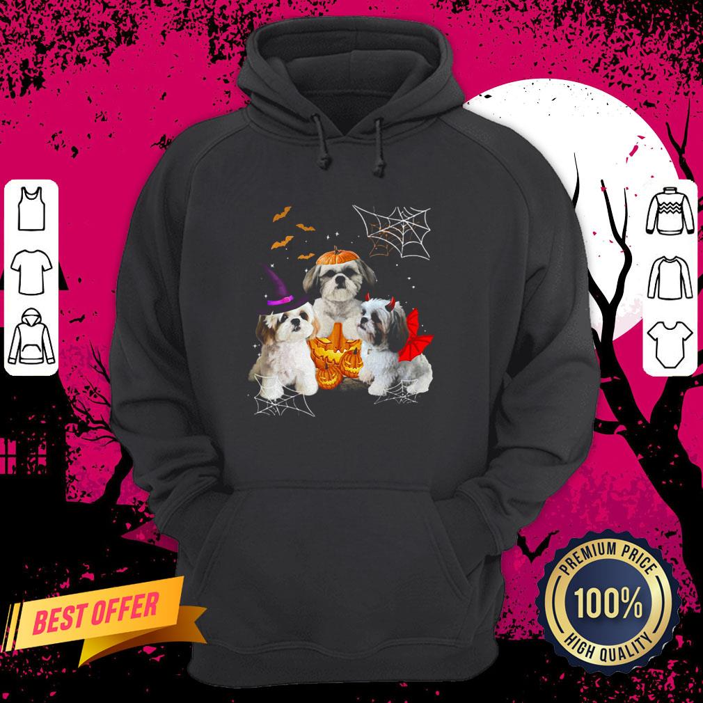 Three Shih Tzus Dogs Halloween Hoodie