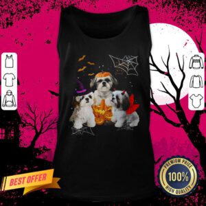 Three Shih Tzus Dogs Halloween Tank Top