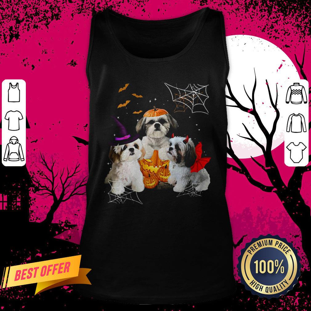 Three Shih Tzus Dogs Halloween Tank Top