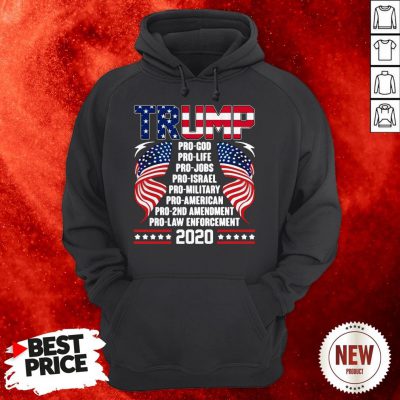 Trump Pro God Pro Life Pro Jobs Pro Israel Pro Military American Flag Hoodie