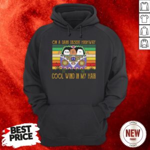 We Bare Bear Character On A Dark Desert Highway Cool Wind In My Hair Vintage Hoodie
