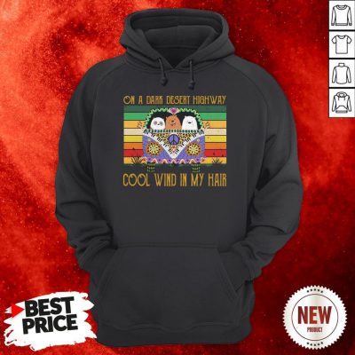 We Bare Bear Character On A Dark Desert Highway Cool Wind In My Hair Vintage Hoodie
