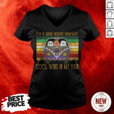 We Bare Bear Character On A Dark Desert Highway Cool Wind In My Hair Vintage V-neck