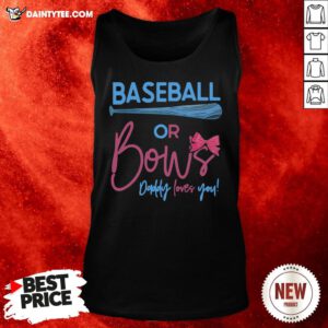 Awesome Baseball Or Bows Gender Reveal Party Tank Top- Design By Daintytee.com
