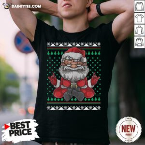 Awesome Merry Christmas Santa Yoga Shirt- Design By Daintytee.com