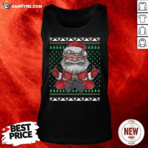 Awesome Merry Christmas Santa Yoga Tank Top- Design By Daintytee.com