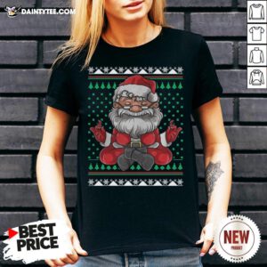 Awesome Merry Christmas Santa Yoga V Neck- Design By Daintytee.com