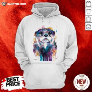 Awesome Otter Watercolor Art Hoodie