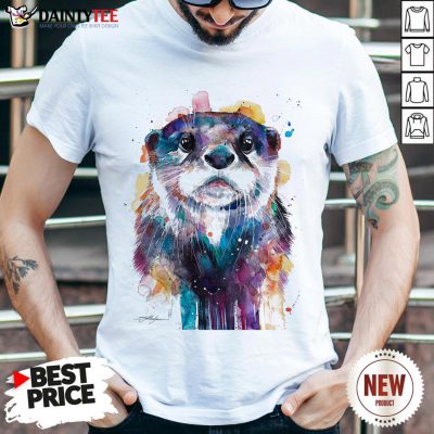 Awesome Otter Watercolor Art Shirt