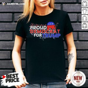 Awesome Proud Democrats For Trump Flag US V Neck- Design By Daintytee.com