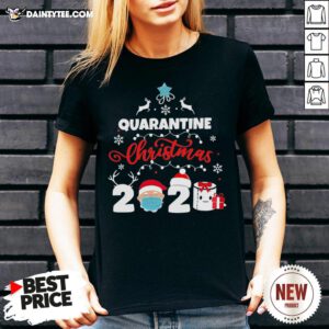 Awesome Xmas Quarantine Christmas 2020 Social Distancing Christmas V Neck- Design By Daintytee.com
