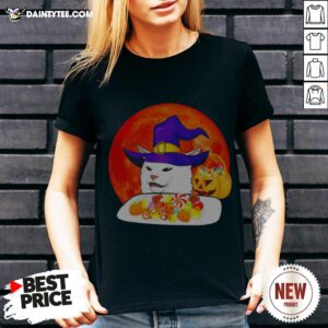 Cat Candy Witch Halloween V Neck