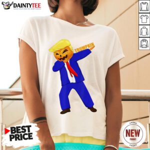 Dabbing Trumpkin Funny Halloween Donald Trump 2020 Gift V Neck