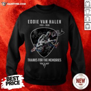 Eddie Van Halen 1955-2020 Thanks For The Memories Signature Sweatshirt