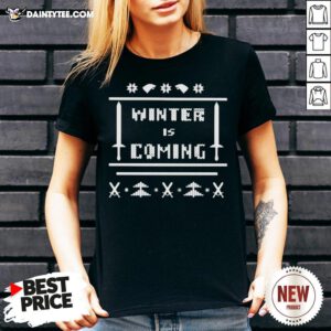 Funny Game Of Thrones Winter Is Coming Ugly Christmas V Neck- Design By Daintytee.com