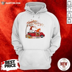 Gnomes It’s Fall Y’all Pumpkin Truck Autumn Tree Hoodie- Design By Daintytee.com