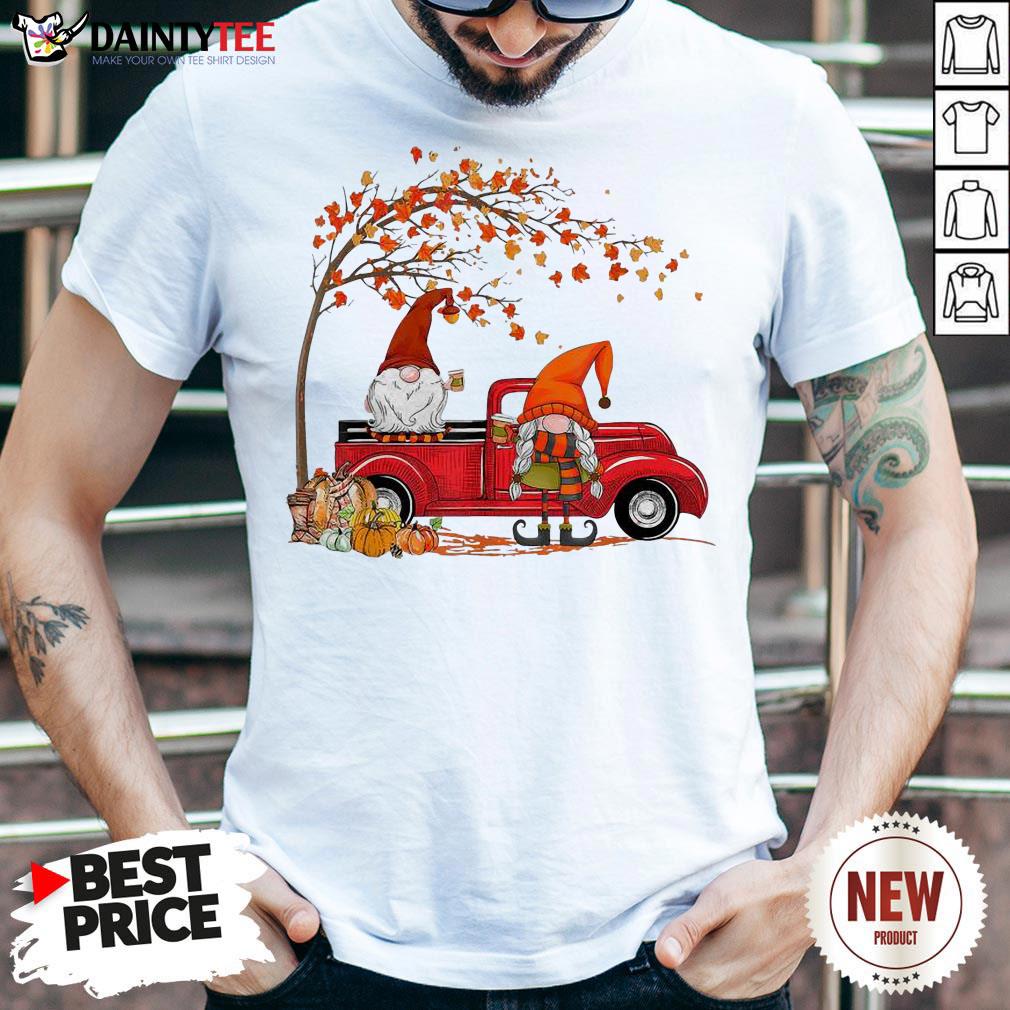 Gnomes It’s Fall Y’all Pumpkin Truck Autumn Tree Shirt- Design By Daintytee.com