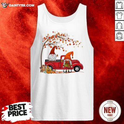 Gnomes It’s Fall Y’all Pumpkin Truck Autumn Tree Tank Top- Design By Daintytee.com