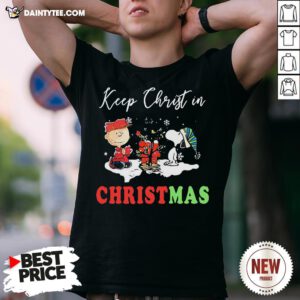 Good Charlie Brown And Snoopy Keep Christ In Christmas Shirt- Design By Daintytee.com