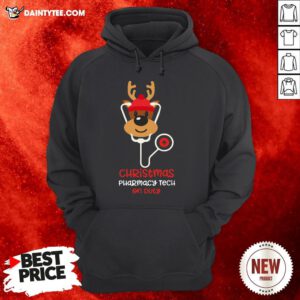 Good Christmas Pharmacy Tech On Duty Reindeer Nurse Classic Funny Hoodie- Design By Daintytee.com