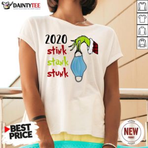 Good Grinch Hand 2020 Stink Stank Stunk V Neck- Design By Daintytee.com