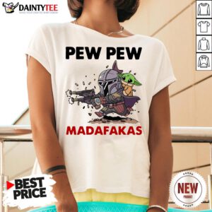 Good The Mandalorian Baby Yodda Pew Pew Madafakas V Neck- Design By Daintytee.com