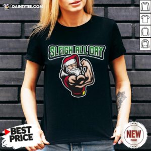 Hot Christmas 2020 Slay All Day Buffed Santa Gift V Neck- Design By Daintytee.com