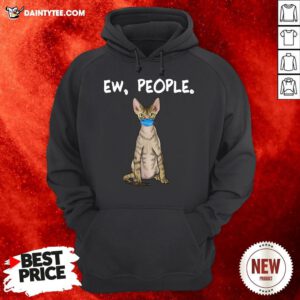 Hot Devon Rex Ew People Funny Cat Wearing Face Mask Hoodie- Design By Daintytee.com