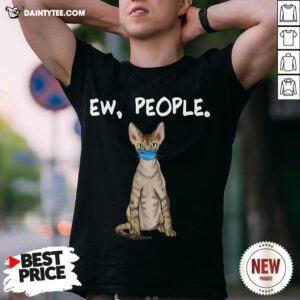 Hot Devon Rex Ew People Funny Cat Wearing Face Mask Shirt- Design By Daintytee.com