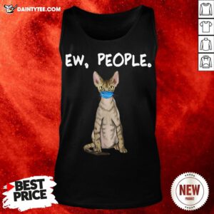 Hot Devon Rex Ew People Funny Cat Wearing Face Mask Tank Top- Design By Daintytee.com