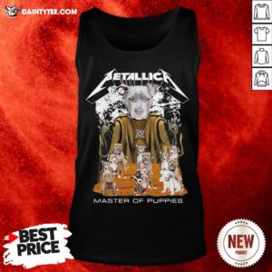 Hot Metallic Pit Bull Terrier Master Of Puppies Tank Top- Design By Daintytee.com
