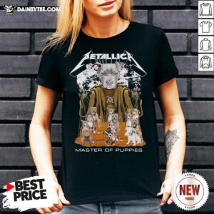 Hot Metallic Pit Bull Terrier Master Of Puppies V Neck- Design By Daintytee.com