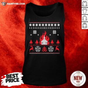 Nice Burning Church Christmas 2020 Tank Top- Design By Daintytee.com