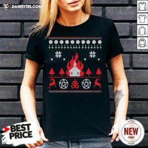 Nice Burning Church Christmas 2020 V Neck- Design By Daintytee.com