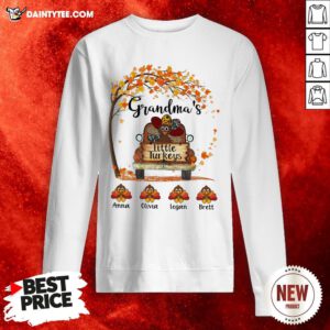Nice Grandma's Little Turkeys Anna Olivia Logan Brett Fall Sweatshirt- Design By Daintytee.com