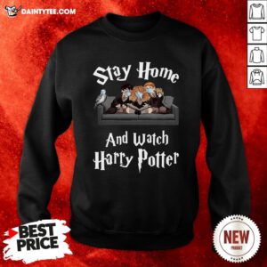Nice Stay Home And Watch Harry Potter Face Mask Sweatshirt- Design By Daintytee.com