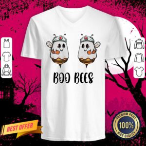 Nurse Ghost Boo Bees Halloween V Neck