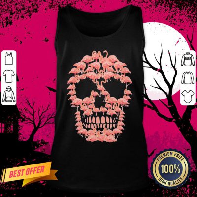 Official Flamingos Sugar Skull Haloween Tank Top- Design By Daintytee.com