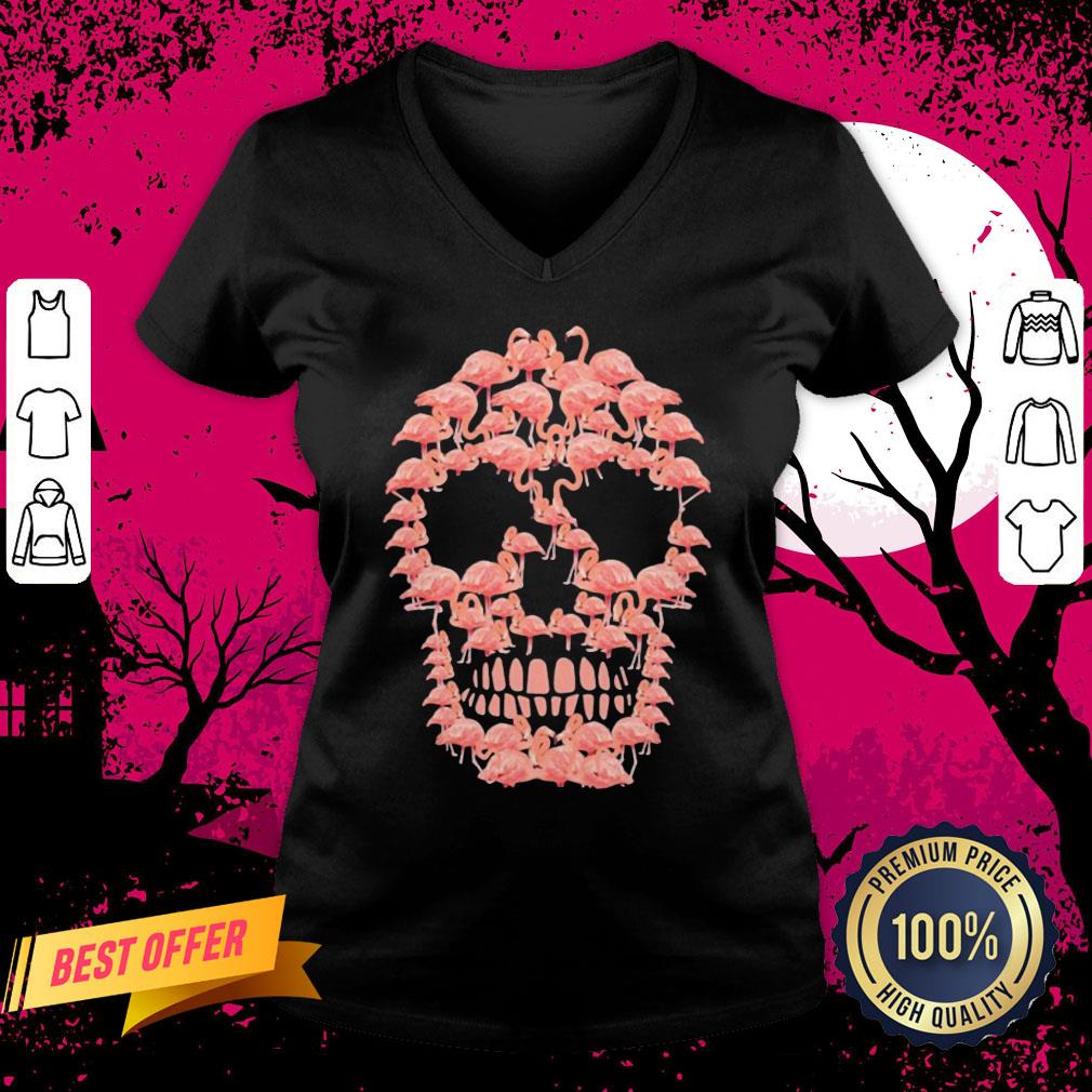 Official Flamingos Sugar Skull Haloween V Neck- Design By Daintytee.com Official Flamingos Sugar Skull Haloween V Neck- Design By Daintytee.com