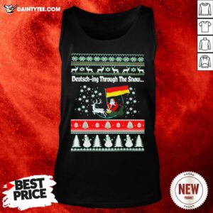 Original Santa Germany Flag Deutsch In Through The Snow Ugly Christmas Tank Top- Design By Daintytee.com