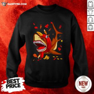 Original Shark With Fall Thanksgiving Sweatshirt- Design By Daintytee.com