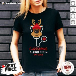Perfect Christmas X ray Tech Reindeer Nurse On Duty V Neck- Design By Daintytee.com
