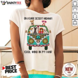 Perfect Hipper Girl And Greyhound On A Dark Desert Highway Cool Wind In My Hair V Neck- Design By Daintytee.com