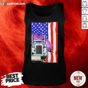 Perfect Trucker American Flag Tank Top- Design By Daintytee.com