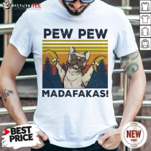 Pitbull Banana Pew Pew Madafakas Vintage Retro Shirt