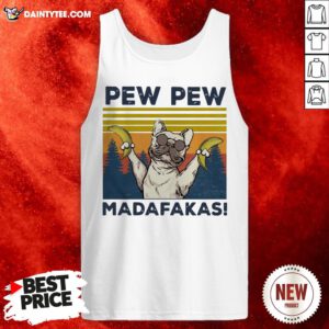 Pitbull Banana Pew Pew Madafakas Vintage Retro Tank Top